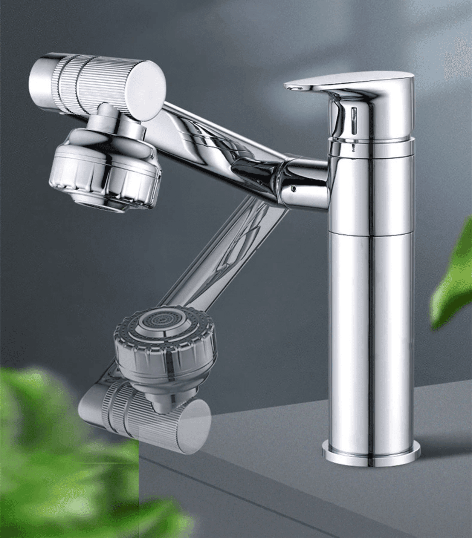 RUBINETTO MISCELATORE PER LAVABO LAVANDINO GIREVOLE 360° CON DOPPIO AREATORE - 9