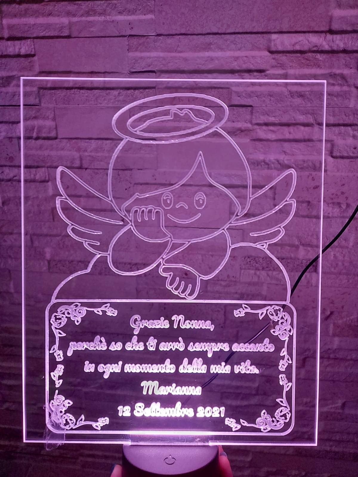 LAMPADA A LED RGB ACRILICO PERSONALIZZATA EFFETTO 3D TELECOMANDO DECORATIVA CASA - 3