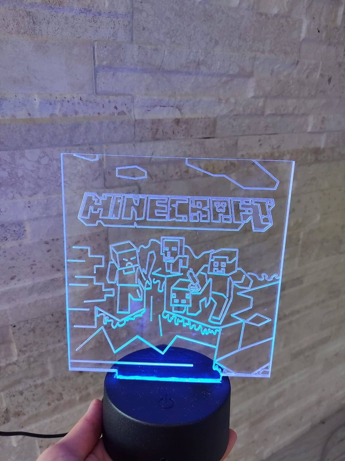 LAMPADA A LED RGB ACRILICO PERSONALIZZATA EFFETTO 3D TELECOMANDO DECORATIVA CASA - 4
