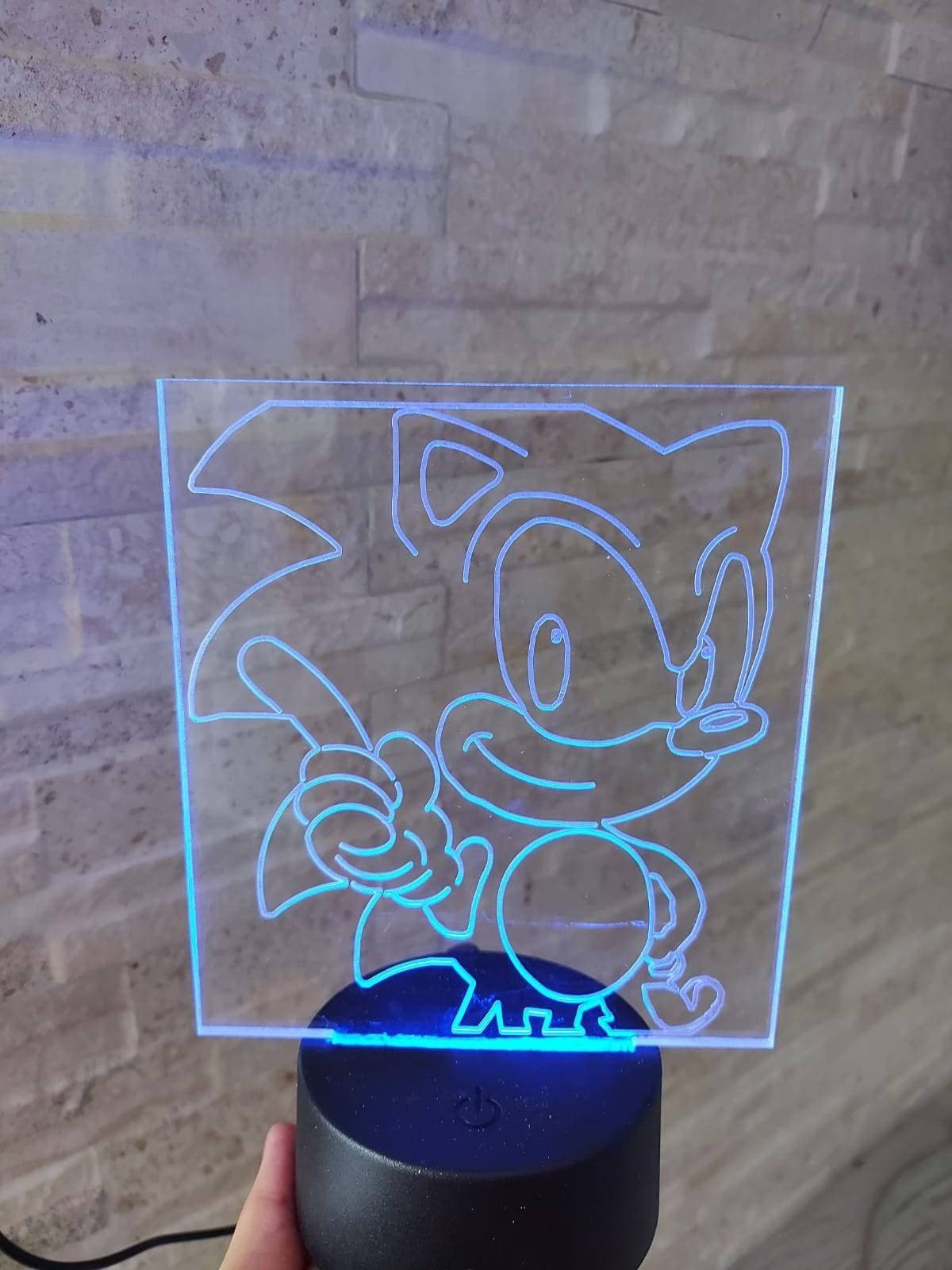 LAMPADA A LED RGB ACRILICO PERSONALIZZATA EFFETTO 3D TELECOMANDO DECORATIVA CASA - 5