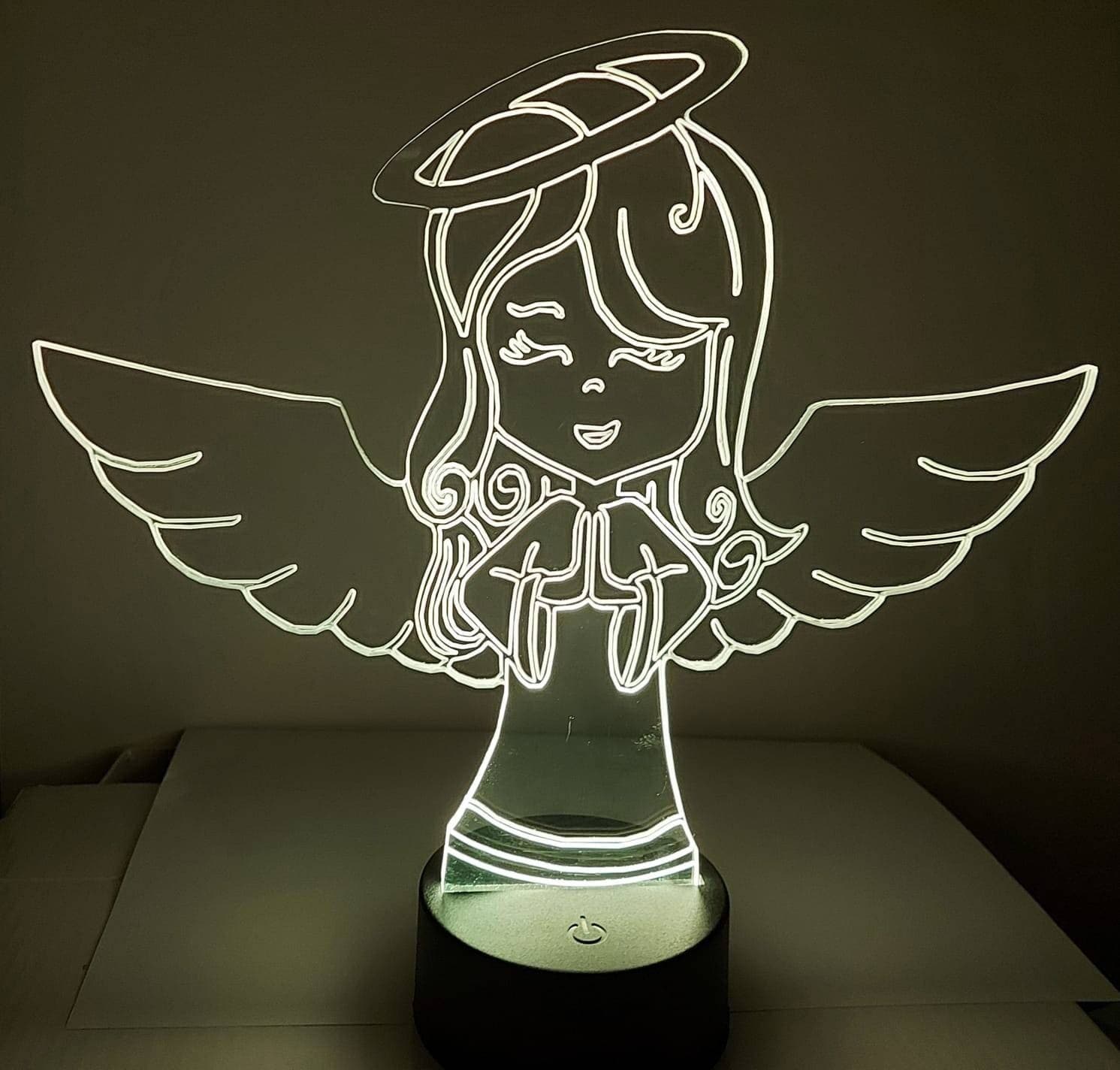 LAMPADA A LED RGB ACRILICO PERSONALIZZATA EFFETTO 3D TELECOMANDO DECORATIVA CASA - 7