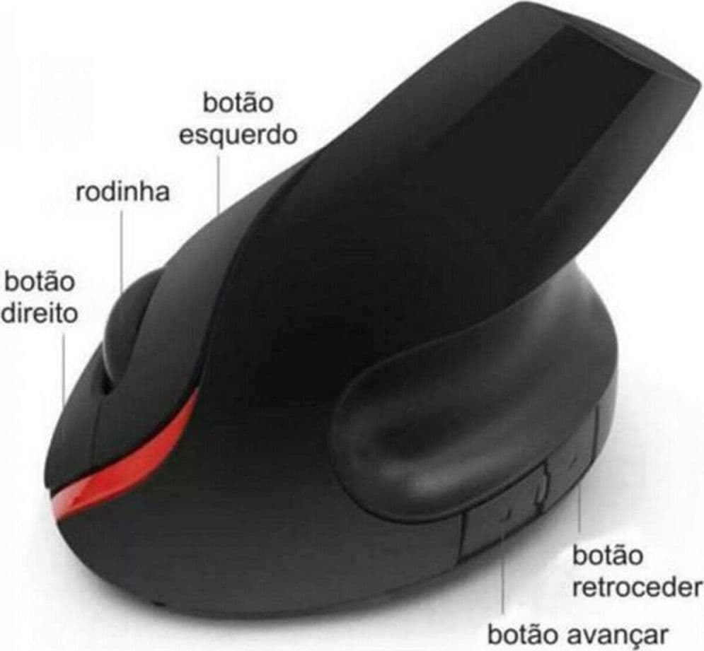 MOUSE VERTICALE WIRELESS ERGONOMICO POLSO GOMITO TENNISTA TUNNEL CARPALE 6 TASTI - 4