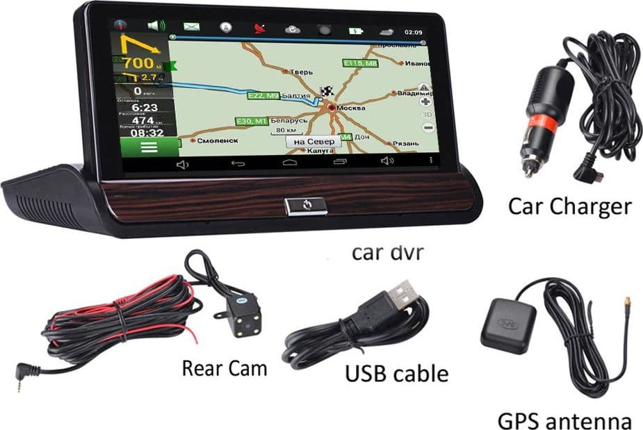 TELECAMERA DVR PER AUTO CAMPER 7'' LCD GPS NAVIGATORE 2 TELECAMERE FM BLUETOOTH - 4