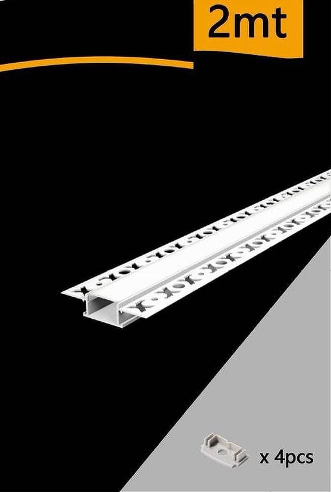 PROFILO AD INCASSO A SCOMPARSA ALLUMINIO 2 MT COPERTURA OPACA STRIP LED AL-12 - 4