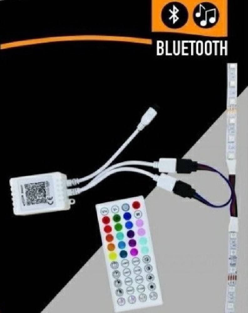 CENTRALINA MUSICALE PER STRISCE LED RGB BLUETOOTH 2 CONNETTORI TE-RGB3 TELECOMANDO - 2