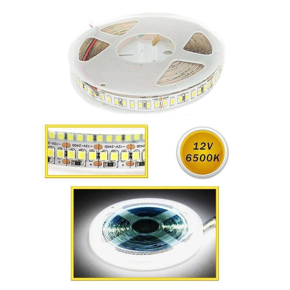 STRISCIA LED SMD 2835 STRIP 5 MT BOBINA LUCE NATURALE CALDA FREDDA 2835 12V - 4