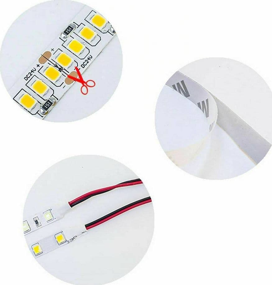 STRISCIA LED SMD 2835 STRIP 5 MT BOBINA LUCE NATURALE CALDA FREDDA 2835 12V - 6