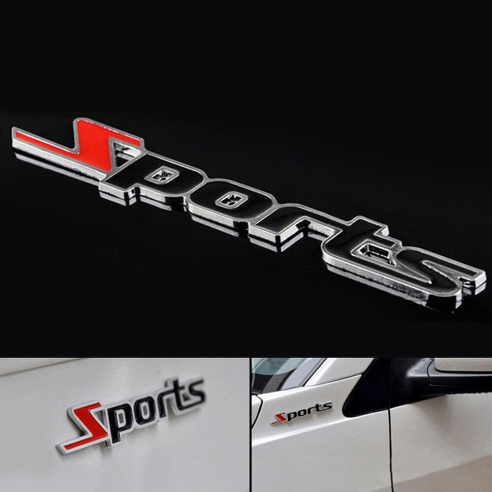 ADESIVO DECORAZIONE 3D IN METALLO CROMATO PER AUTO FIGURA STEMMA SPORTS STICKER - 5
