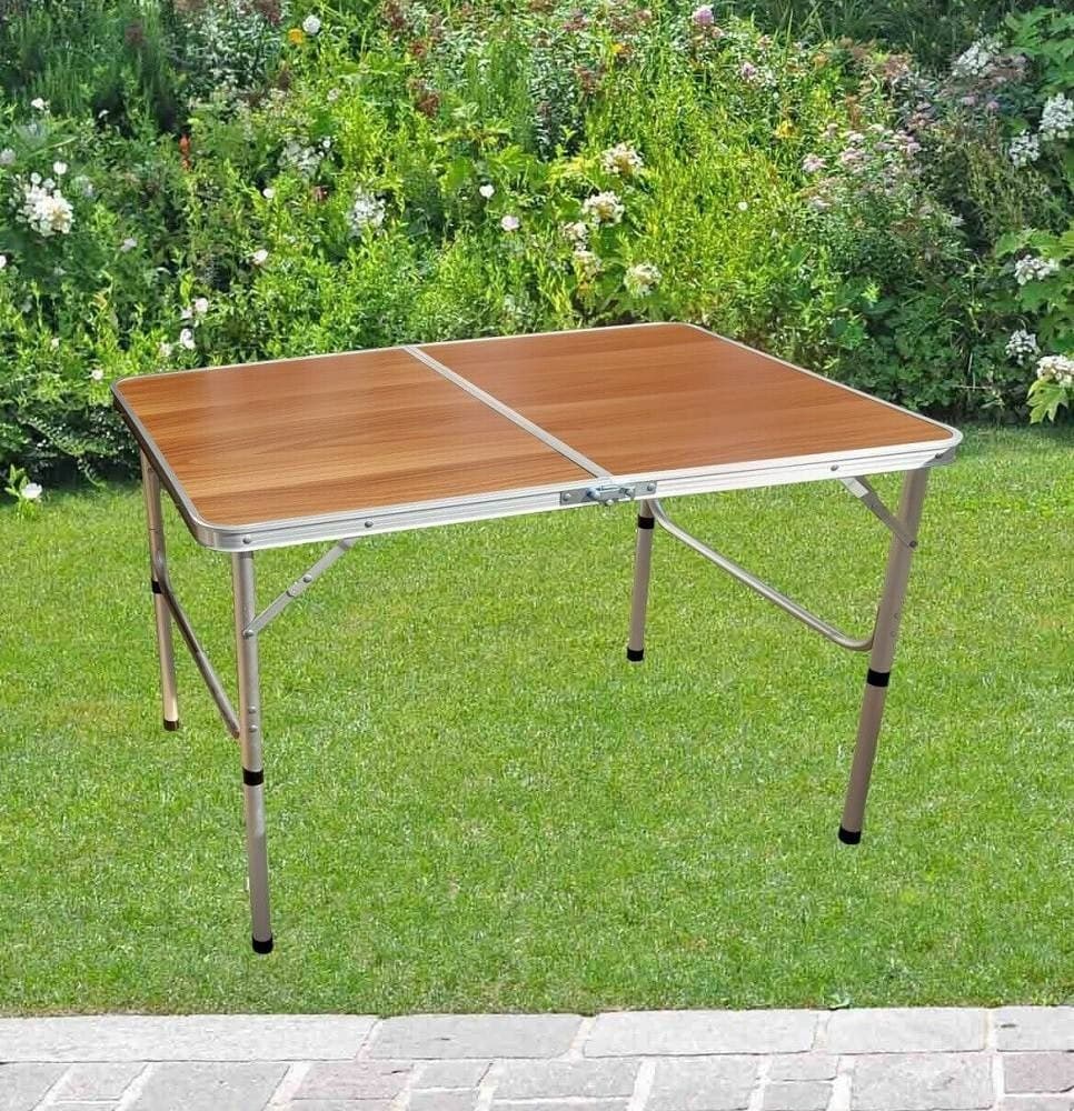 TAVOLO PIEGHEVOLE RICHIUDIBILE TAVOLINO DA ESTERNO 96 X 60 CM CAMPEGGIO BARBECUE - 4