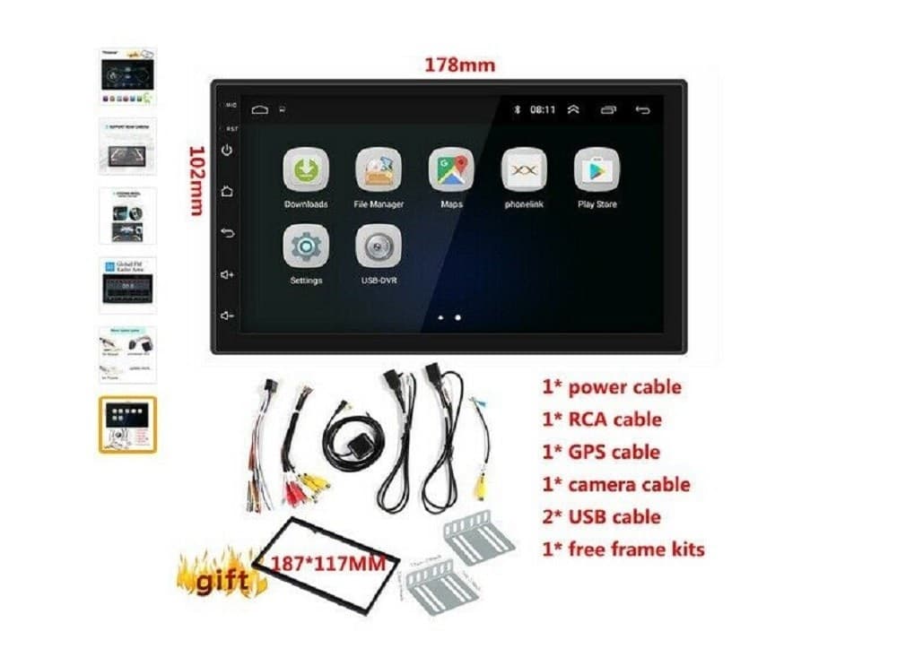 AUTORADIO DOPPIO DIN ANDROID 8.1 NAVIGATORE GPS MIRROR LINK BLUETOOTH STEREO - 2