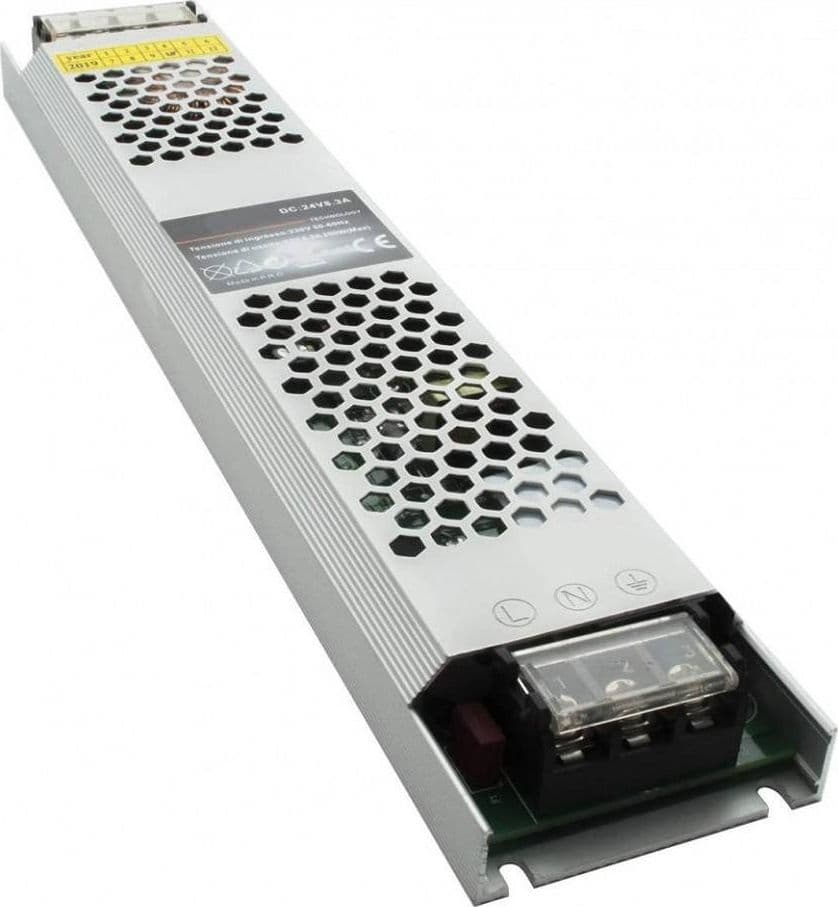 ALIMENTATORE STABILIZZATO 200WATT SLIM TRASFORMATORE 24V 8.3A 2 USCITE S24V-200W - 3