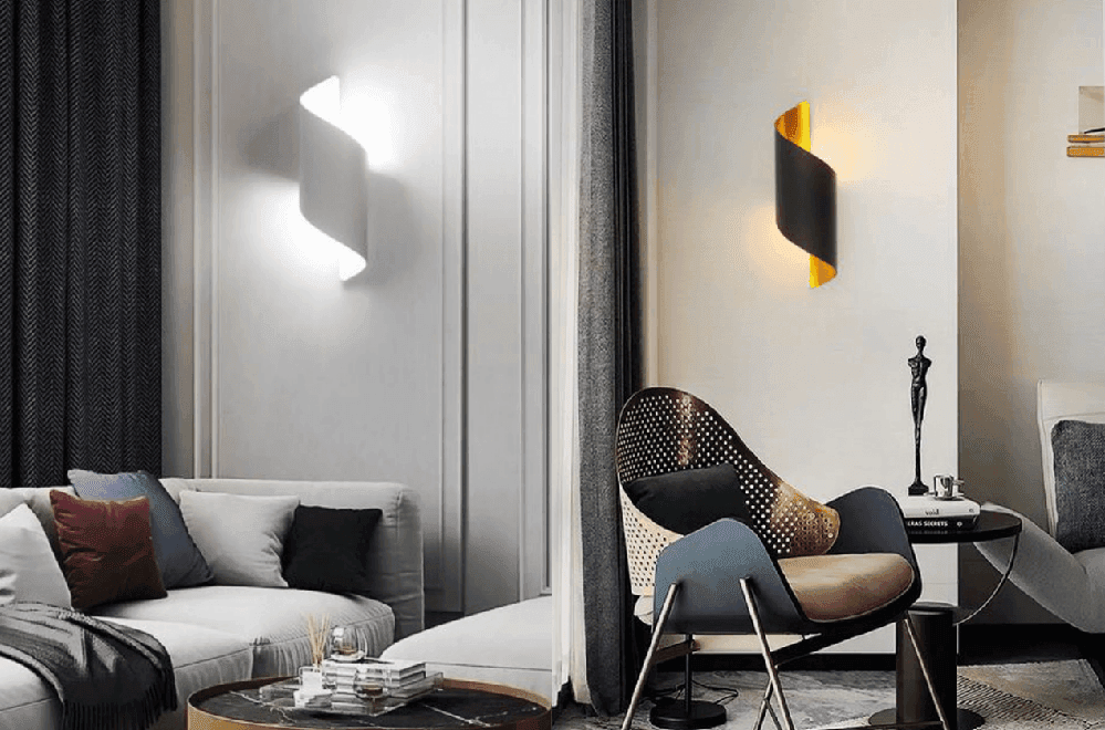 APPLIQUE DA PARETE LED ATTACCO G9 DOPPIA LUCE LAMPADA DESIGN MODERNO SPIRALE E53 - 1