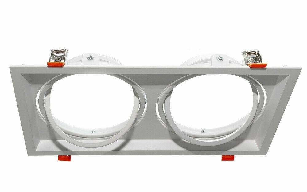 PORTA FARETTO INCASSO DOPPIO FARETTO AR111 RETTANGOLARE ORIENTABILE P-AR111-2 - 3