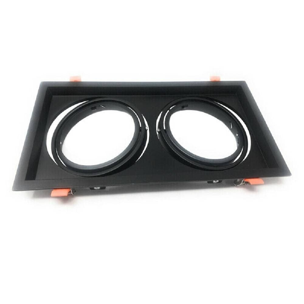 PORTA FARETTO INCASSO DOPPIO FARETTO AR111 RETTANGOLARE ORIENTABILE P-AR111-2 - 4
