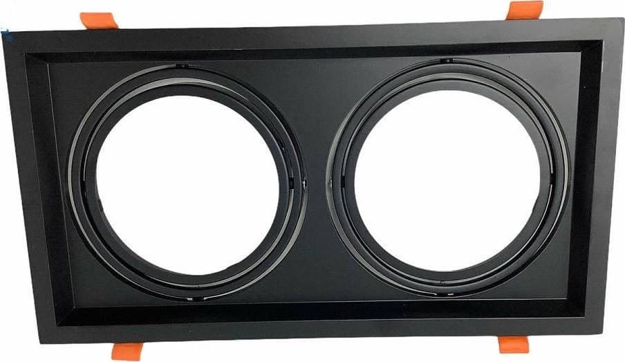 PORTA FARETTO INCASSO DOPPIO FARETTO AR111 RETTANGOLARE ORIENTABILE P-AR111-2 - 6