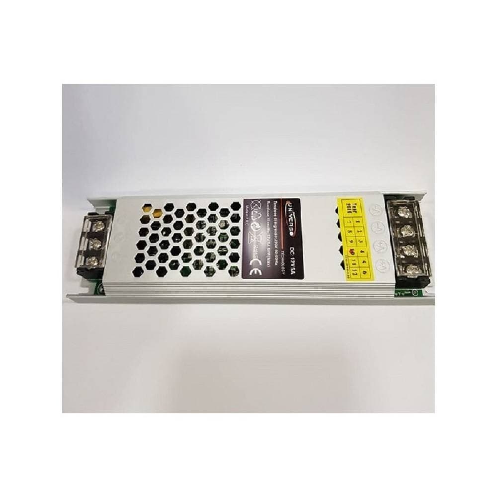 TRASFORMATORE ALIMENTATORE STABILIZZATO SLIM DC 12V 5A 60 W STRIP LED S-12V-60W - 4