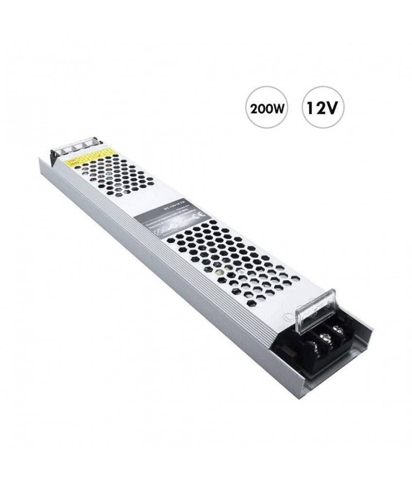 ALIMENTATORE TRASFORMATORE STABILIZZATO SLIM 16.7A 12V 110-230V 200W S-12V-200W - 5