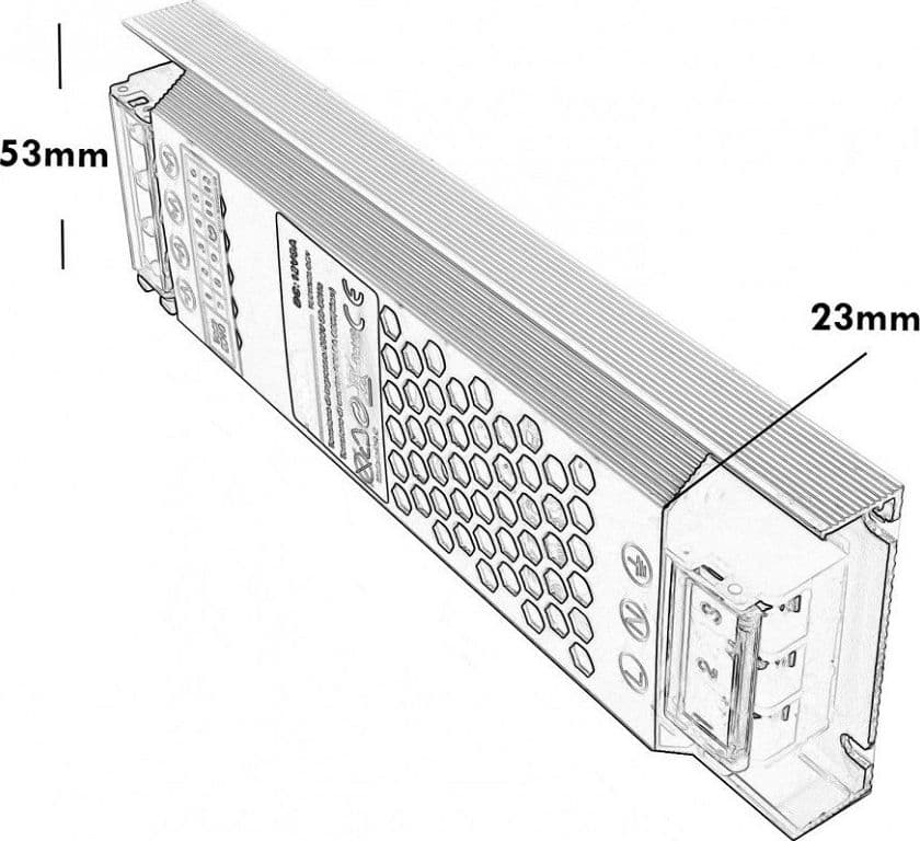 ALIMENTATORE STABILIZZATO TRASFORMATORE SLIM 8.3A 12V 100 WATT IP20 S-12V-100W - 6