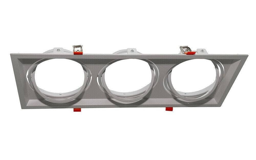 PORTAFARETTI INCASSO TRIPLO PER FARETTO AR111 RETTANGOLARE ORIENTABILE P-AR111-3 - 3