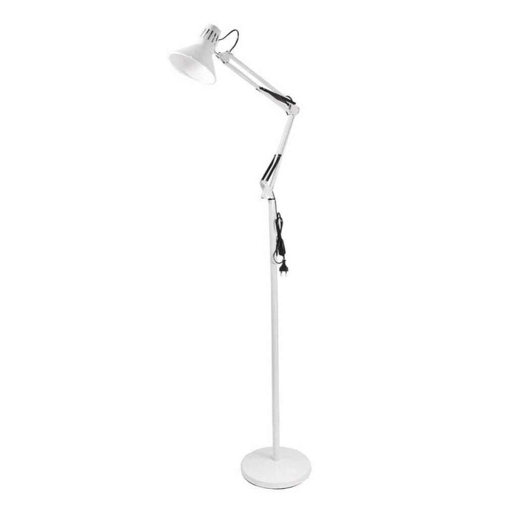LAMPADA A PIANTANA DA TERRA BRACCIO ORIENTABILE LUCE LETTURA IN METALLO E27 D15 - 6