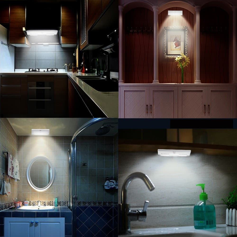 LUCE LED PER ARMADIO CON SENSORE PIR MOVIMENTO A BATTERIE ACCENSIONE AUTOMATICA - 7