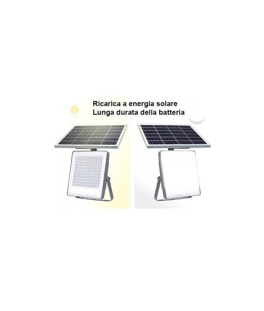 FARO LED SOLARE 60W CREPUSCOLARE PANNELLO ENERGIA SOLARE TELECOMANDO IP65 SL-60W - 16