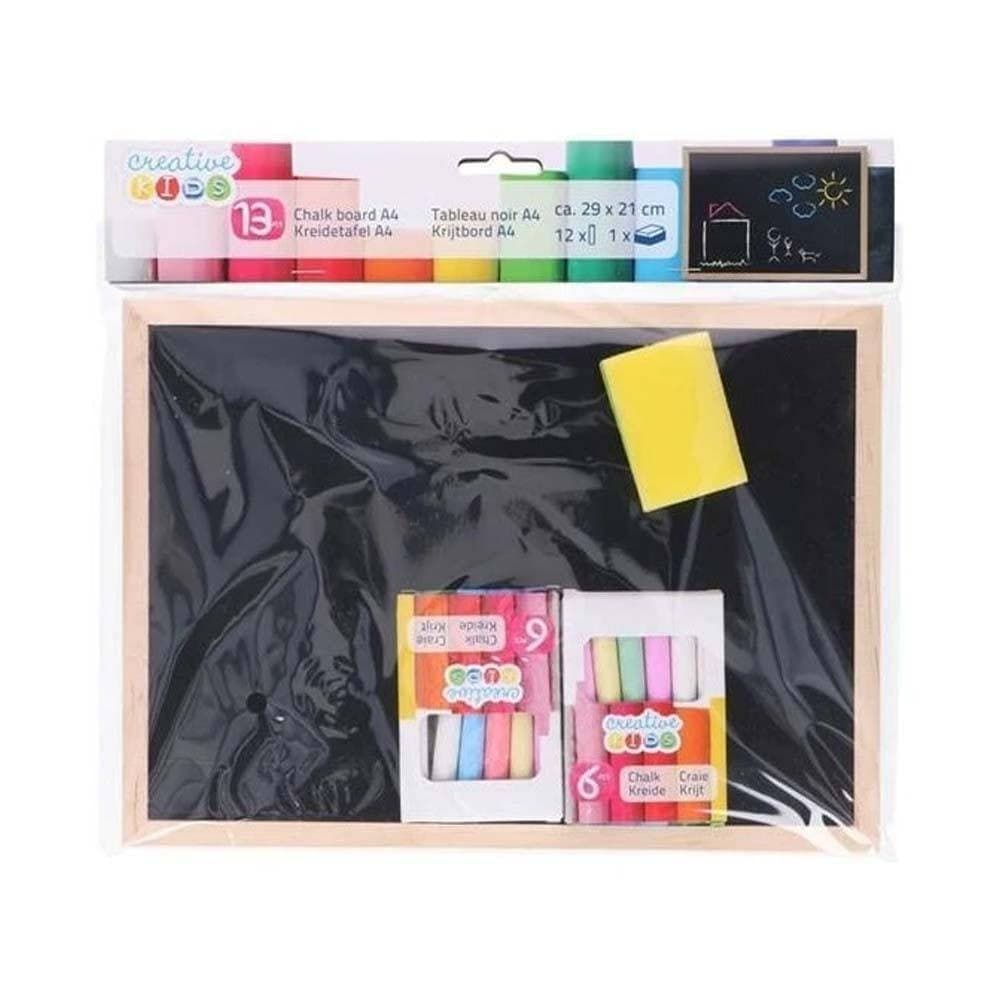 LAVAGNA GIOCATTOLO PER BAMBINI CON 12 GESSETTI E CASSINO IN GRAFITE 29 X 21 CM - 2
