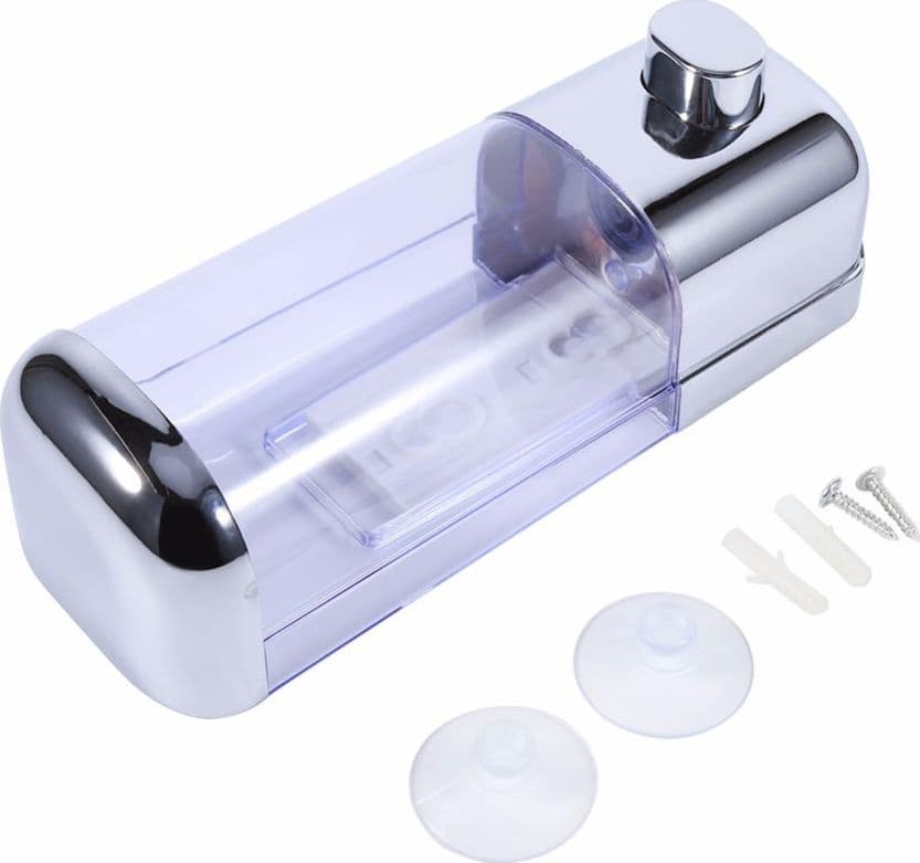 DISPENSER EROGATORE PER SAPONE LIQUIDO 500 ML MURO DOSATORE A PARETE BAGNO - 2