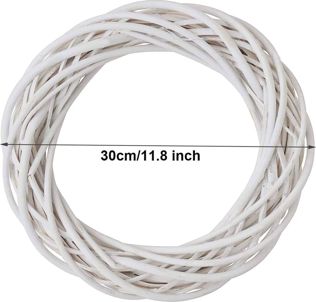 GHIRLANDA DIETROPORTA IN LEGNO BIANCO INTRECCIATO 30 CM DECORAZIONI PORTA NATALE - 6