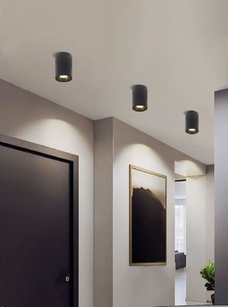 FARETTO PLAFONIERA SOFFITTO 20W APPLIQUE CILINDRO LED COB VARI TONI LUCE F20W-5N - 7