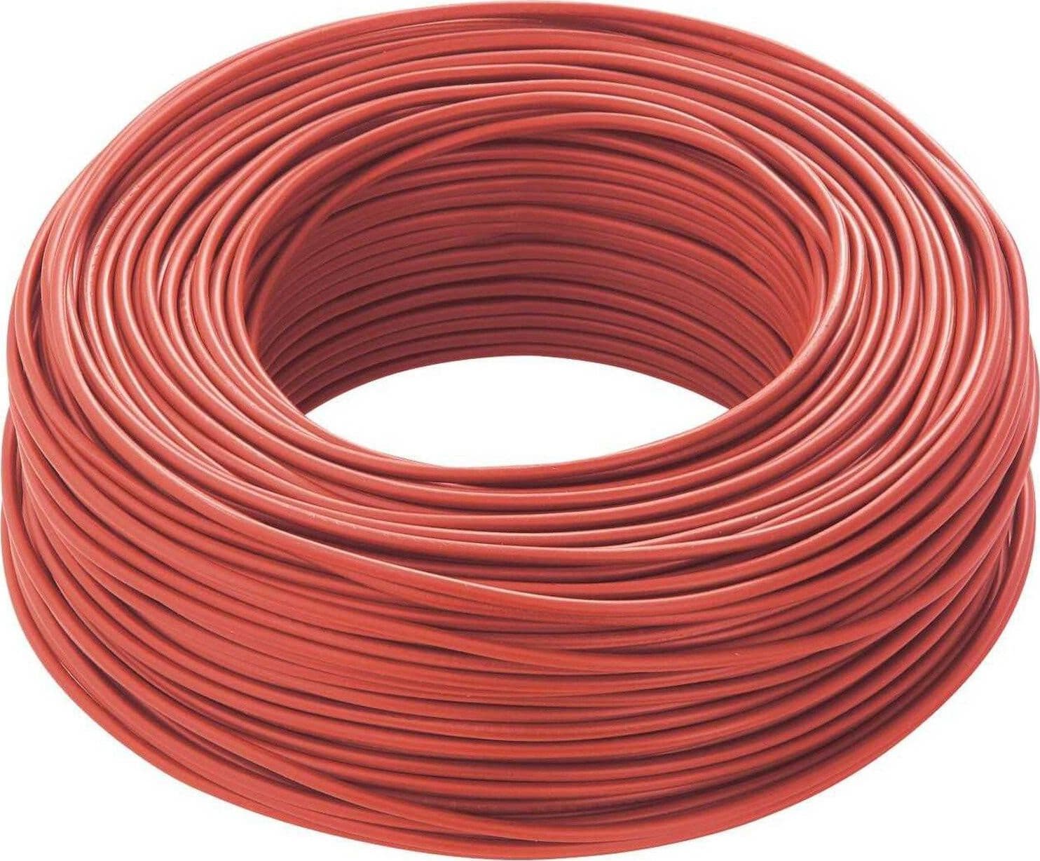 CAVO ROSSO 100 MT ISOLATO UNIPOLARE 1 X 2,5 M2 ANTIFIAMMA MATERIALE ELETTRICO - 1