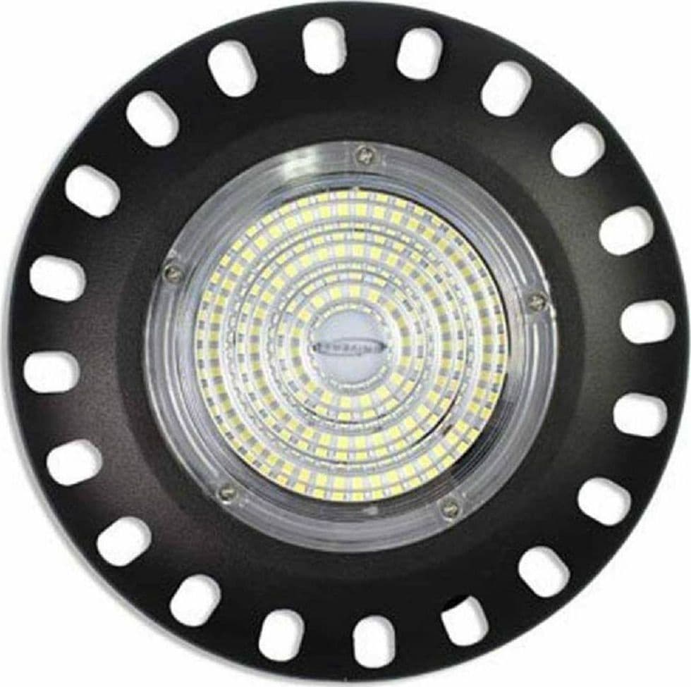 LAMPADA LED INDUSTRIALE A DISCO UFO CATENA 100W CAPANNONE LUCE 6500K F100W-NF9 - 3