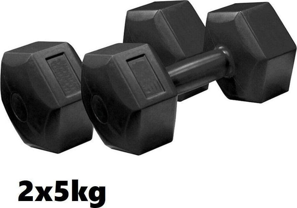 COPPIA DI MANUBRI IN VINILE DA 5KG OGNUNO MANUBRI PESI PALESTRA FITNESS SPORT