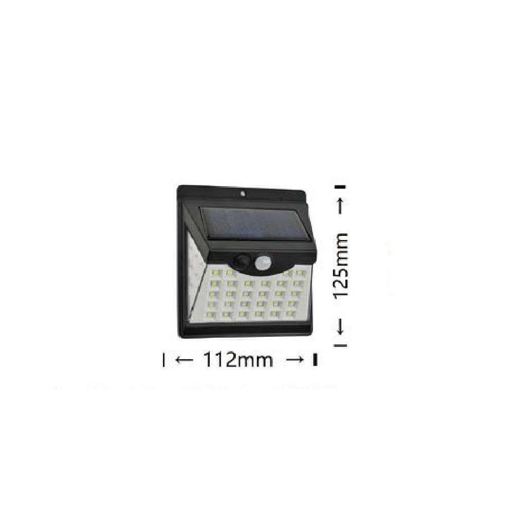 FARETTO APPLIQUE LED A PARETE CON PANNELLO SOLARE LUCE FREDDA 6500K IP65 SO-A3 - 2