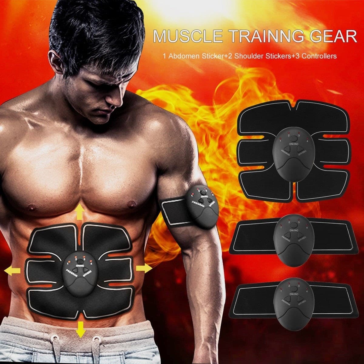 ELETTROSTIMOLATORE EMS TRAINER STIMOLA ADDOMINALI BRACCIA GAMBE GLUTEI PALESTRA - 2
