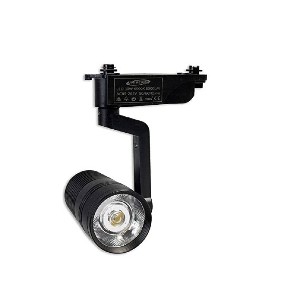 FARETTO A BINARIO PISTA 20 WATT NERO LUCE FREDDA NATURALE CALDA 2 POLI F-20W8H - 2