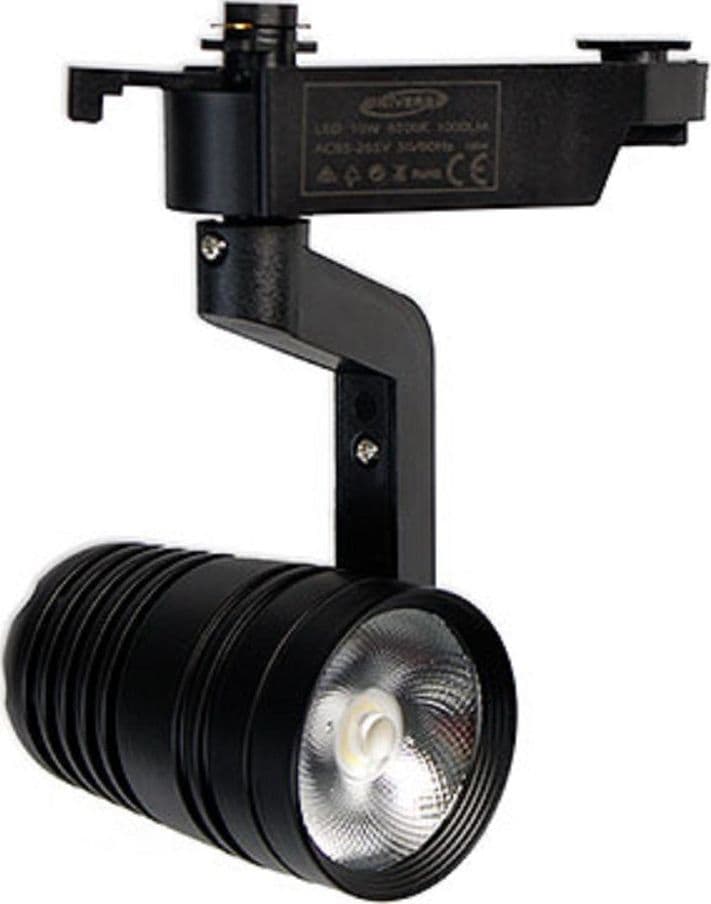 FARETTO BINARIO LED COB 10W NERO STAFFA LUCE FREDDA 6500K NATURALE 4000K F-10W8H - 2