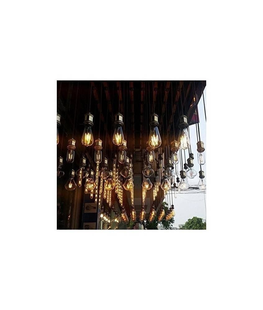 PORTALAMPADA VINTAGE STILE RETRO' SOSPENSIONE PENDENTE E27 BRONZO OTTONE E27-02 - 5