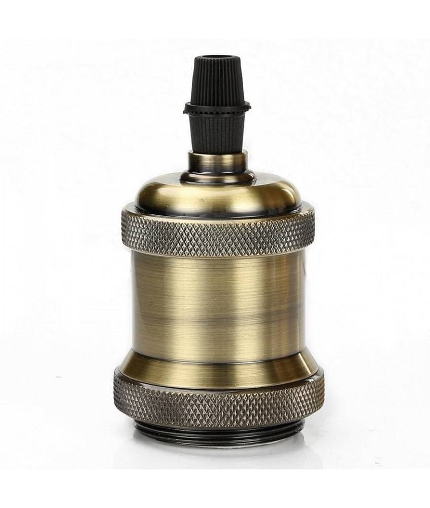 PORTALAMPADA VINTAGE STILE RETRO' SOSPENSIONE PENDENTE E27 BRONZO OTTONE E27-02 - 8