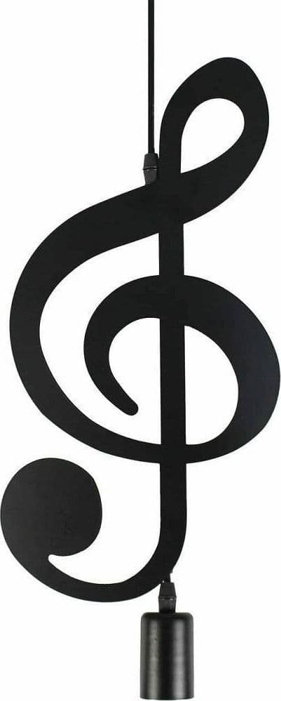 LAMPADARIO PENDENTE A SOSPENSIONE NOTA MUSICALE CHIAVE VIOLINO NERO E27 B01-N01 - 2