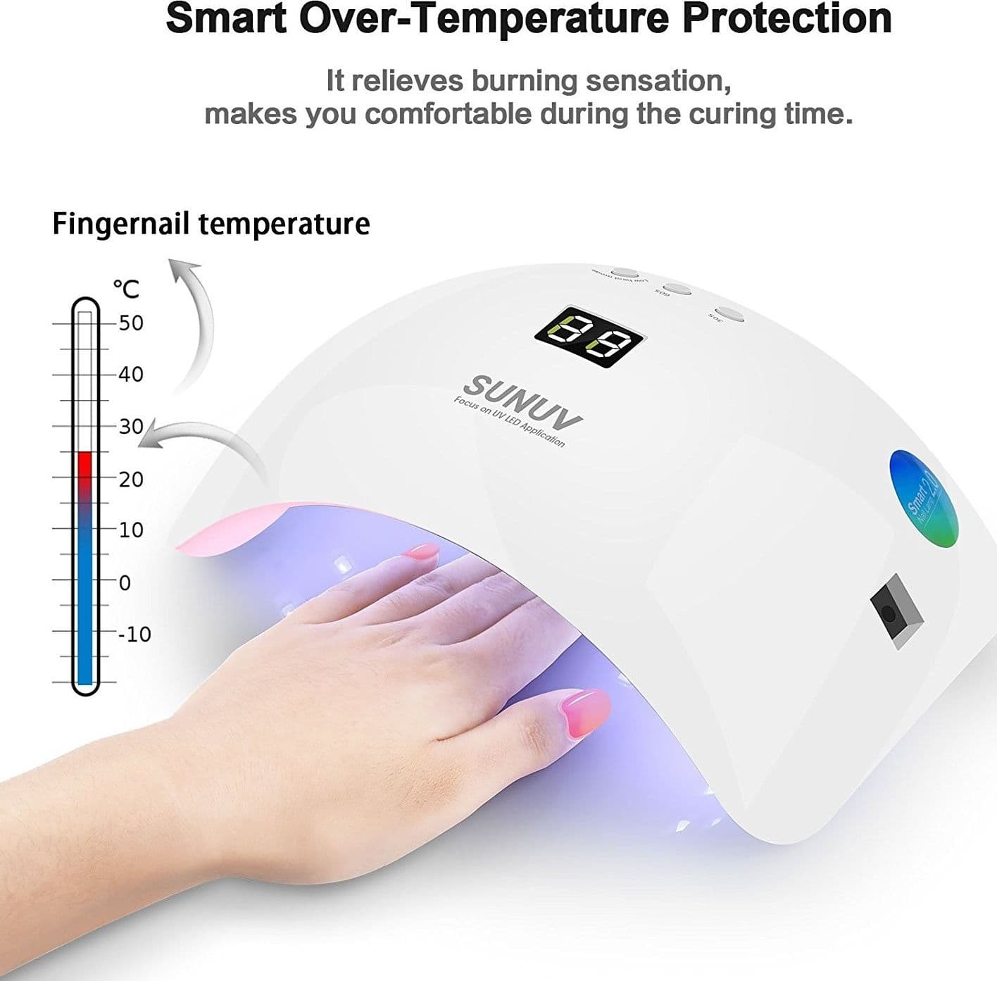 LAMPADA UNGHIE UV LED PER GEL SUN8 36W AUTOMATICA SENSORE CON TIMER PREIMPOSTATI - 4
