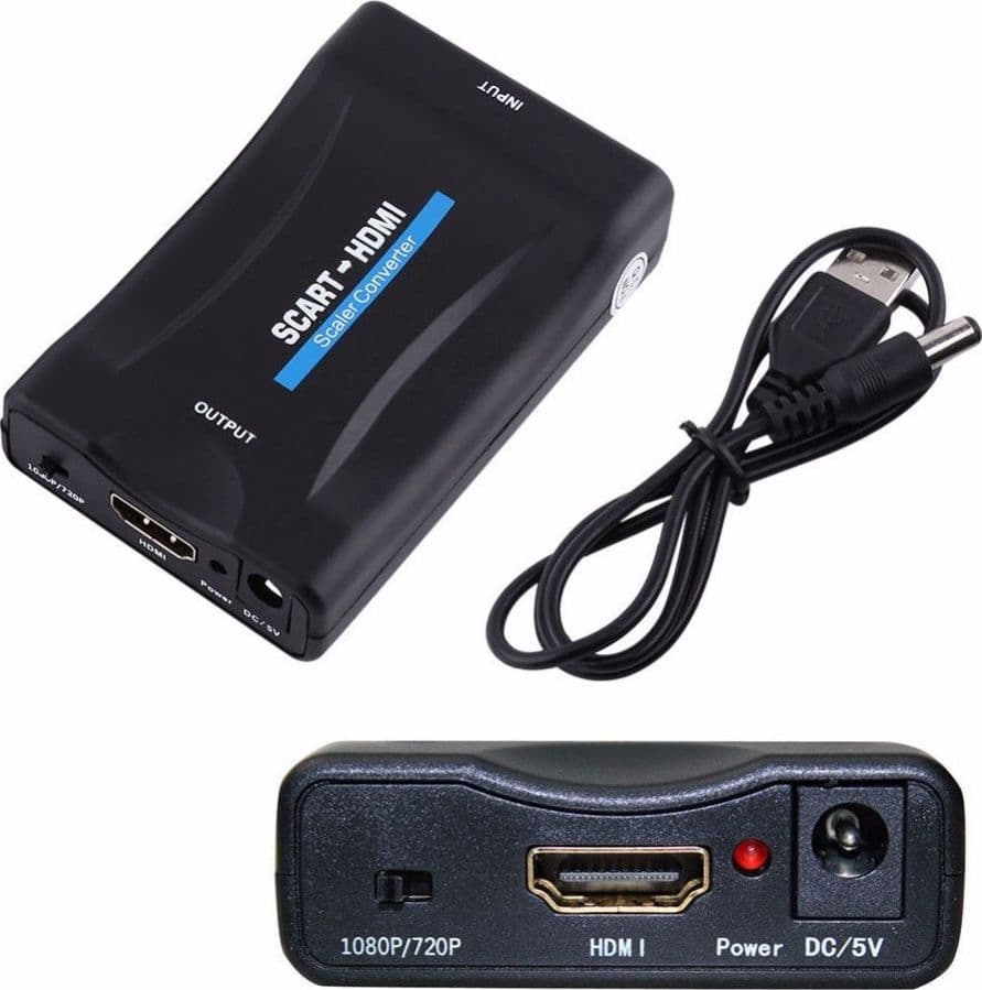 CONVERTITORE VIDEO HD AV ADATTATORE DA SCART A HDMI 720P 1080P AUDIO COASSIALE - 2