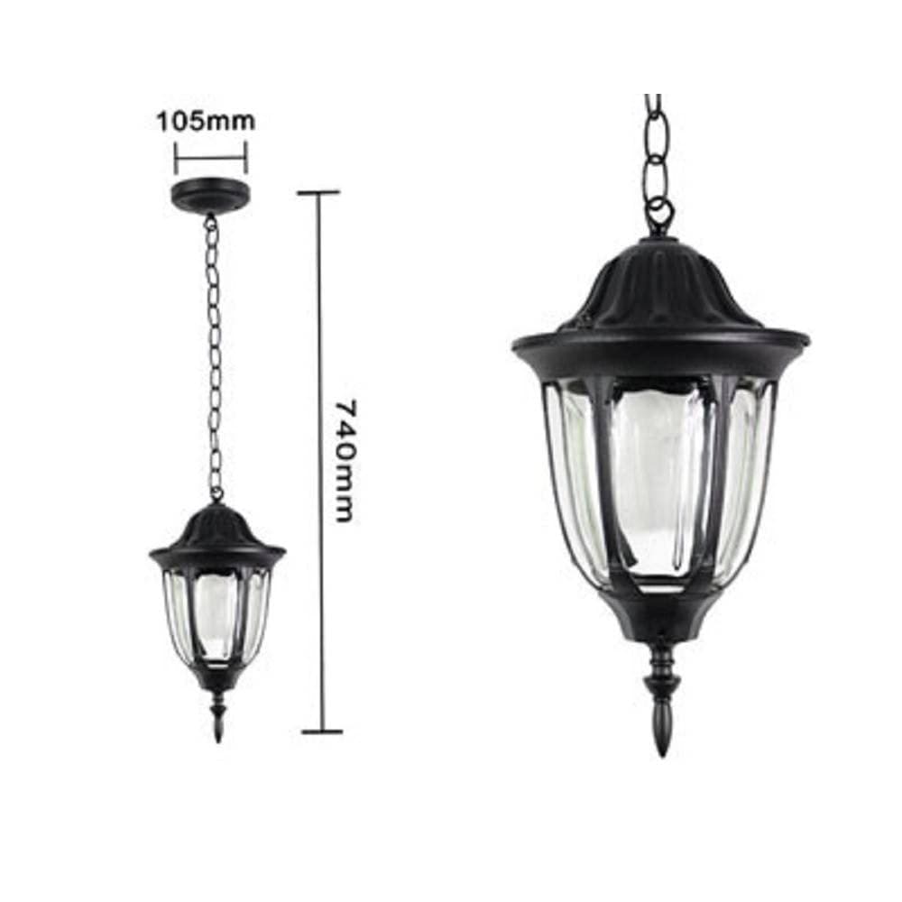 LANTERNA SOSPESA DA SOFFITTO LAMPADA GIARDINO RETRÒ PER ESTERNO CON CATENA - 4