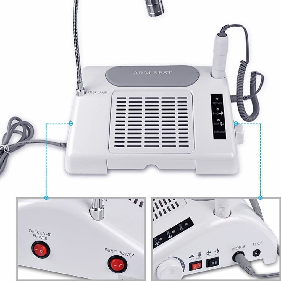 SALON EXPERT 3 IN 1 NAIL MACHINE FRESA LAMPADA AERATORE PROFESSIONALE NAIL ART - 3
