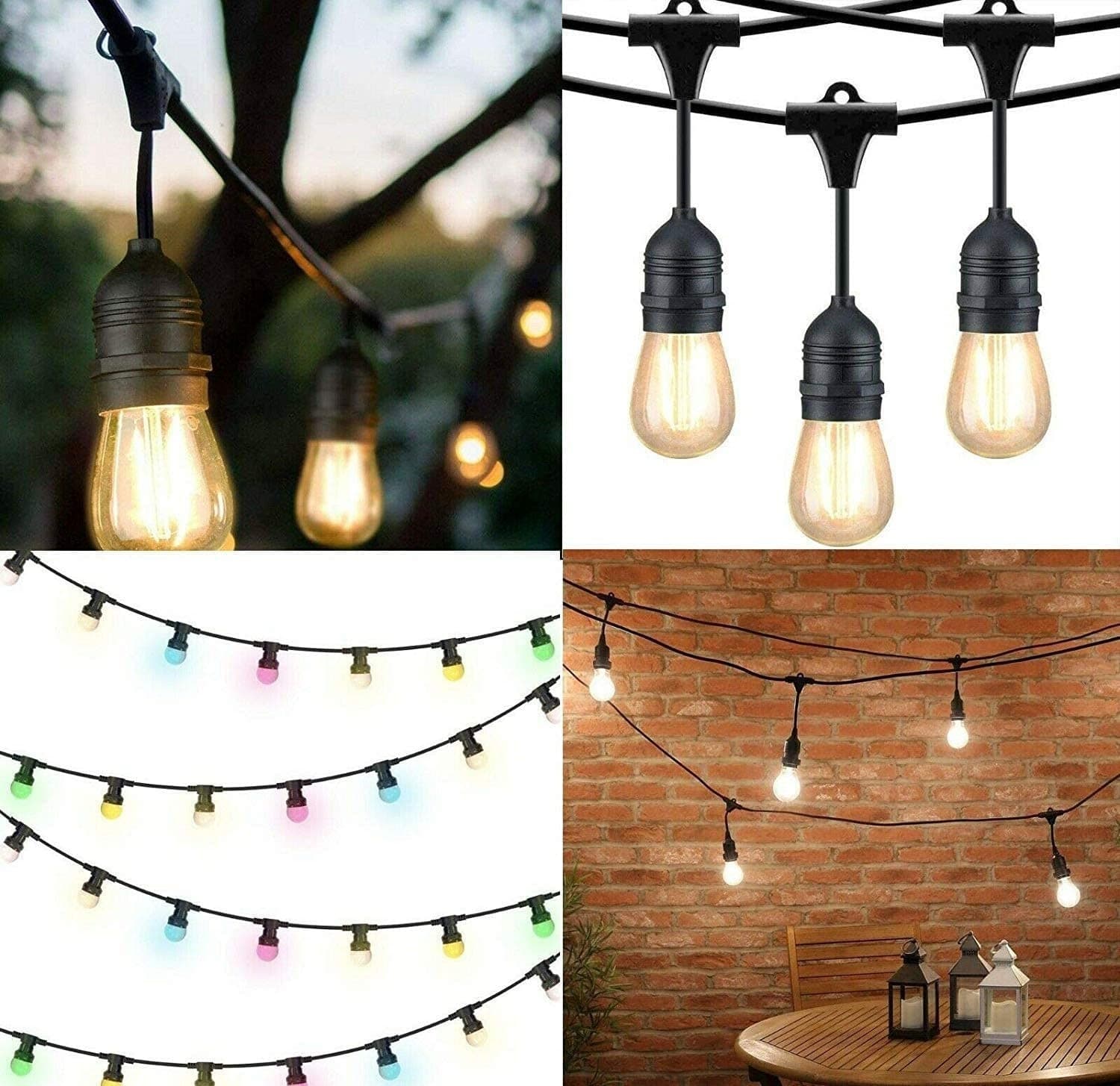 CATENA LUMINOSA ESTERNO IP44 CORDONIERA PORTALAMPADA A CASCATA 10XE27 11MT ST-AP - 1