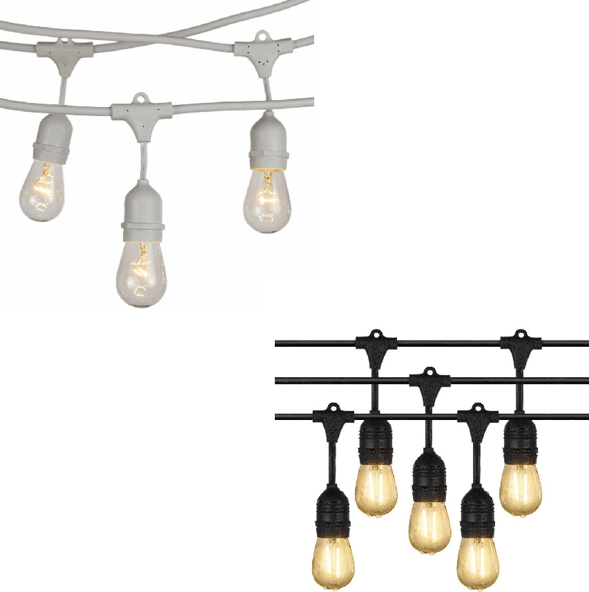 CATENA LUMINOSA ESTERNO IP44 CORDONIERA PORTALAMPADA A CASCATA 10XE27 11MT ST-AP - 2