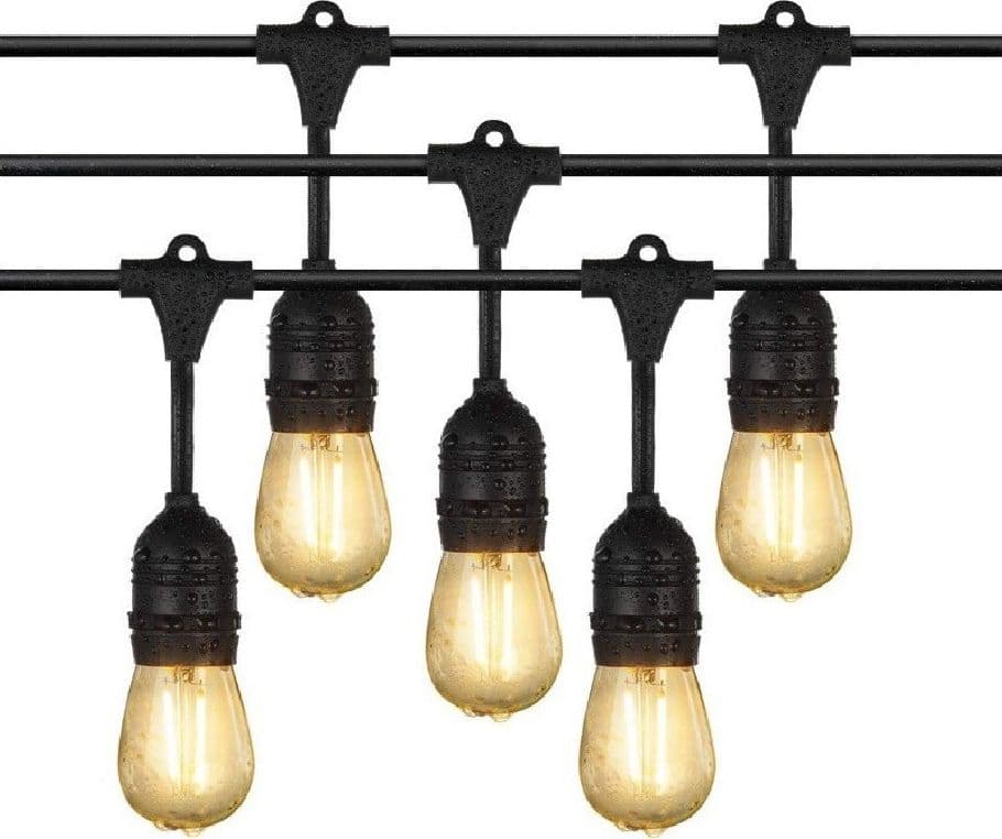 CATENA LUMINOSA ESTERNO IP44 CORDONIERA PORTALAMPADA A CASCATA 10XE27 11MT ST-AP - 4