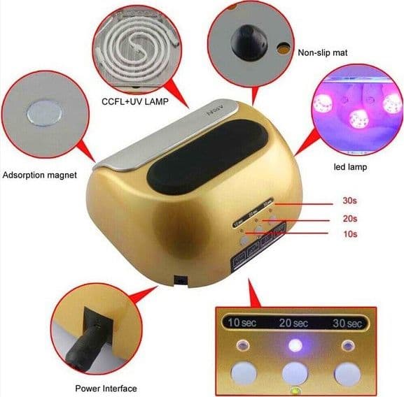 LAMPADA LED CCFL LED UV 48W RICOSTRUZIONE UNGHIE NAIL ART TIMER 48W FORNETTO - 6