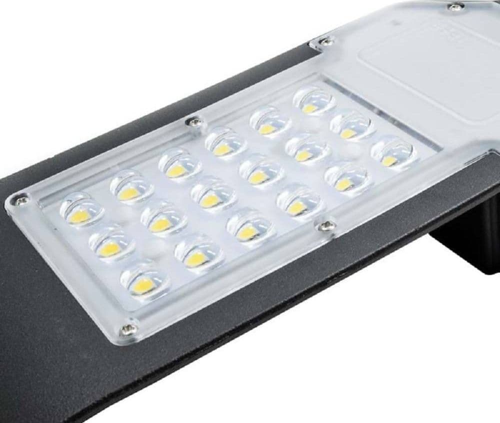 LAMPADA STRADALE LED LAMPIONE 100W IP65 NERO STAFFA LUCE FREDDA 6500K F100W-NF8 - 2