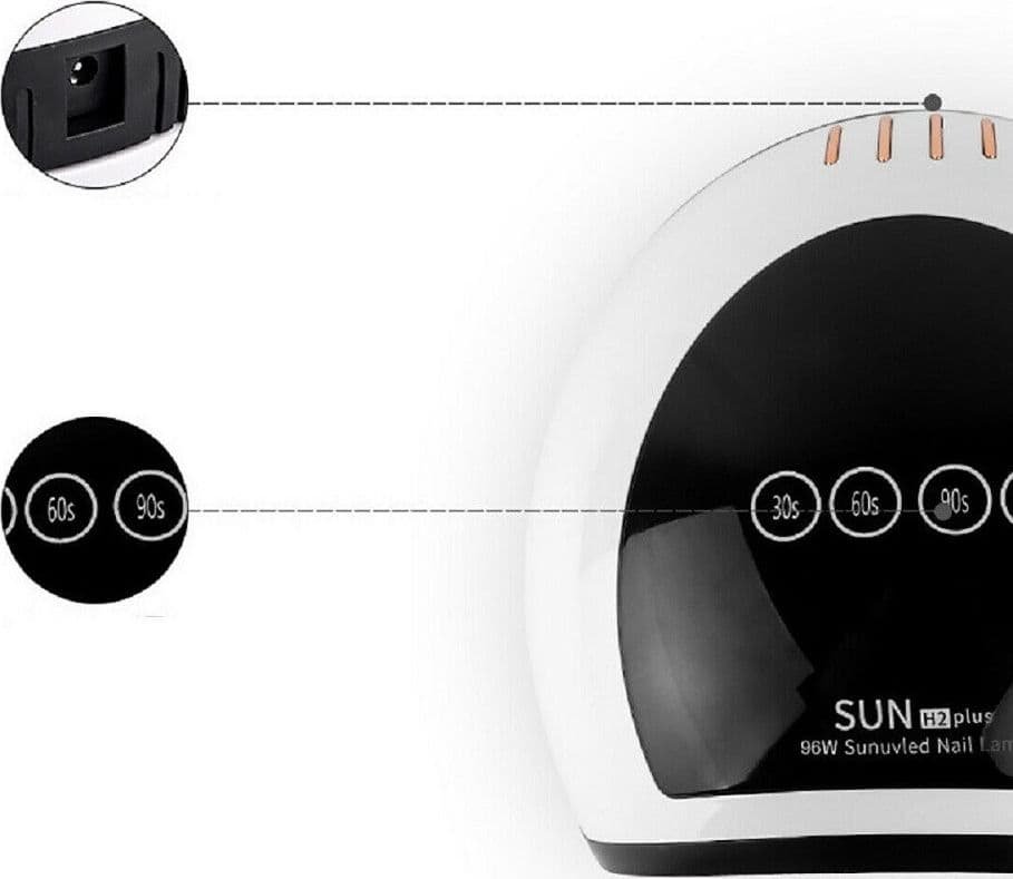 LAMPADA UV LED GEL UNGHIE PROFESSIONALE 96W FORNETTO NAIL ART COLATA SUN H2 PLUS - 4